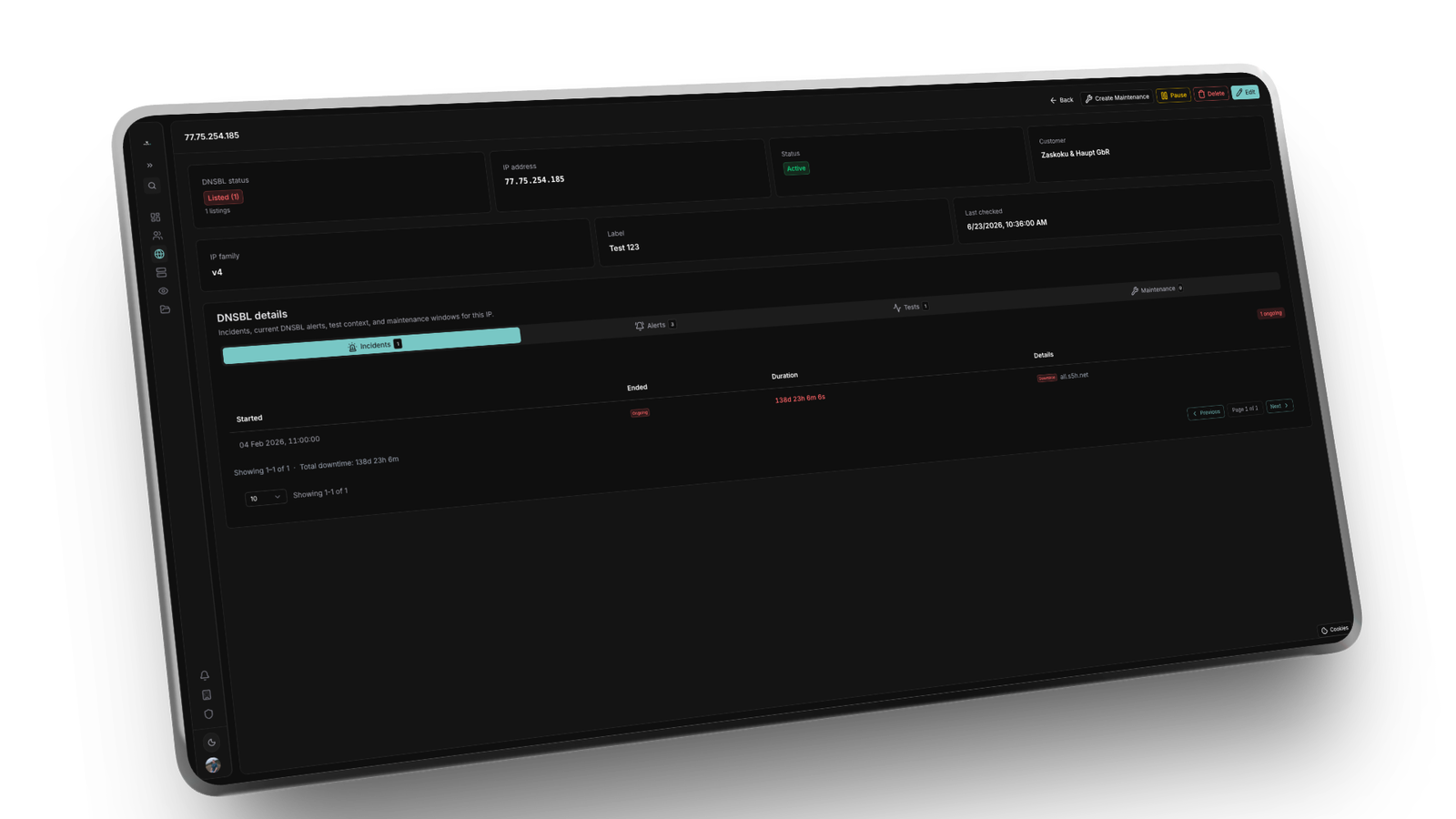 DNSBL Monitor